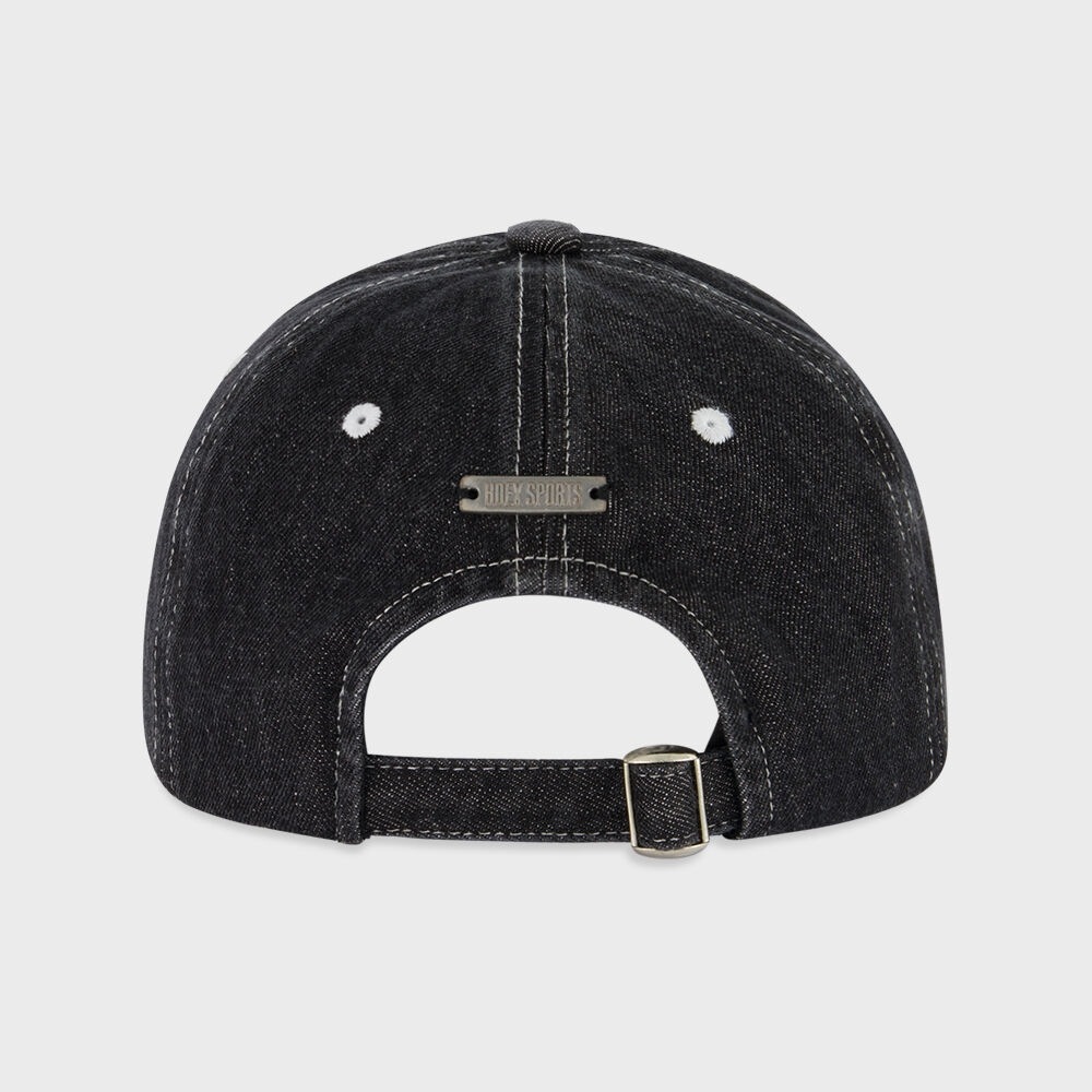 HDEX ウォッシュステッチデニムボールキャップ (ブラック)