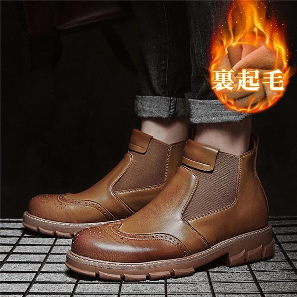 ムートンブーツ ショートブーツ メンズ 本革 裏起毛 紳士靴 ワークブーツ 厚手 ビジネス スニーカー カジュアル 滑り止め 暖かい 冬物 快適
