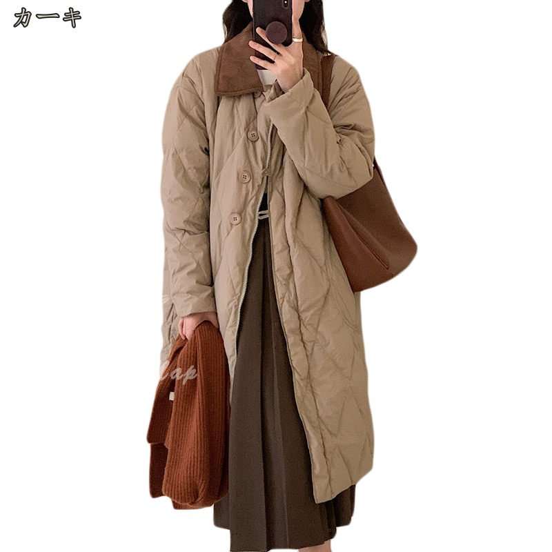 ロングコート レディース 冬 大きいサイズ ベンチコート キルティング コート ジャケット ダウンジャケット ダウンコート ポケット 着痩せ 無地 冬服 軽量 防寒 アウトドア 通勤 スタイリッシュ