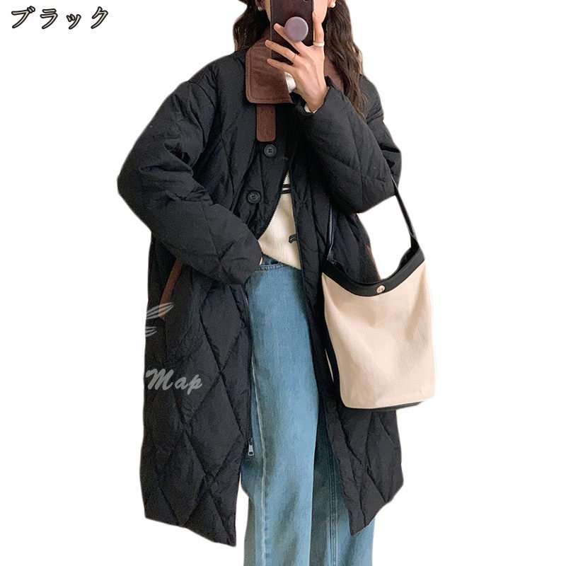 ロングコート レディース 冬 大きいサイズ ベンチコート キルティング コート ジャケット ダウンジャケット ダウンコート ポケット 着痩せ 無地 冬服 軽量 防寒 アウトドア 通勤 スタイリッシュ