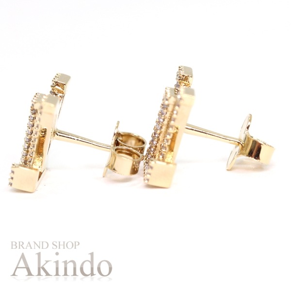 【新品同様】ルイヴィトン ピアス・LV アイコニック ストラス M00609 ゴールド ラインストーン レディース プレゼント LOUIS VUITTON ピアス アクセサリー ビトン ブランド ギフ