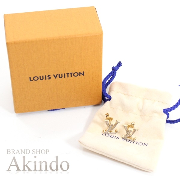 【新品同様】ルイヴィトン ピアス・LV アイコニック ストラス M00609 ゴールド ラインストーン レディース プレゼント LOUIS VUITTON ピアス アクセサリー ビトン ブランド ギフ