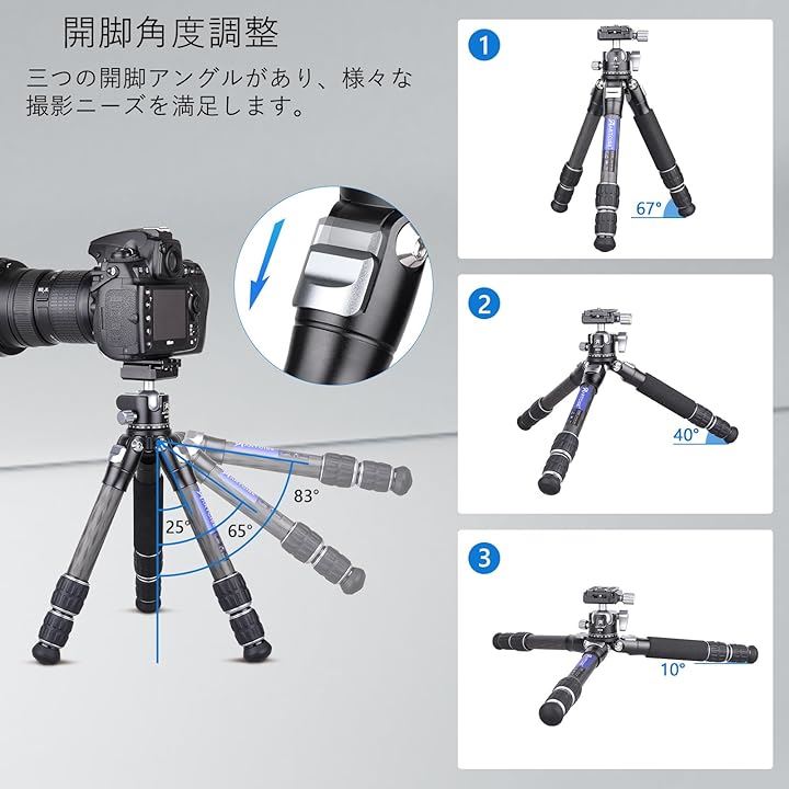22.5mm 管経ミニカーボン 三脚&28mmボール低重心雲台キット 軽量 持ち運びに便利 カメラ 卓上 CNCアルカスイス三脚ヘッド DSLR/一眼レフ/ミラーレス など対応 旅行用 22.5mm 管経ミニカーボン 三脚&28mmボール低重心雲台キット 軽量 持ち運びに便利 カメラ 卓上 CNCアルカスイス三脚ヘッド DSLR/一眼レフ/ミラーレス など対応 旅行用