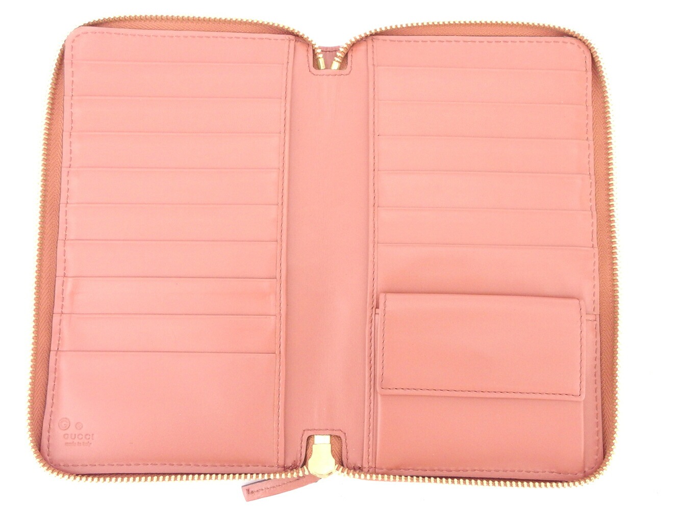 長財布 ラウンドファスナー 財布 ロゴ レディース トラベルウォレット ピンク ゴールド 中古 長財布 ラウンドファスナー 財布 ロゴ レディース トラベルウォレット ピンク ゴールド 中古