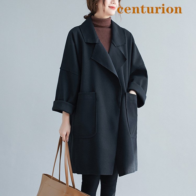 チェスターコート レディース ライトコート コーディガン 前開き オーバーサイズ ブラック ブラウ