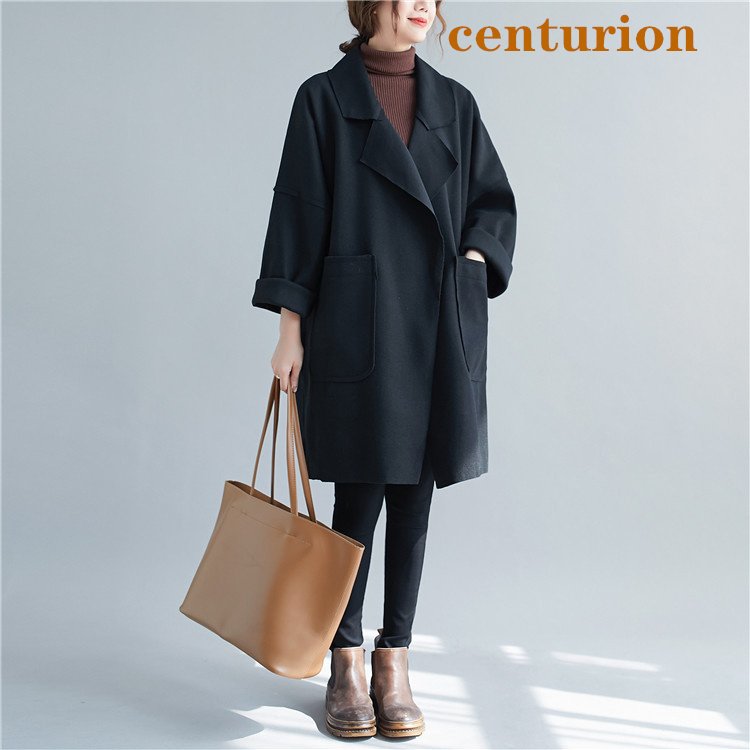 チェスターコート レディース ライトコート コーディガン 前開き オーバーサイズ ブラック ブラウ