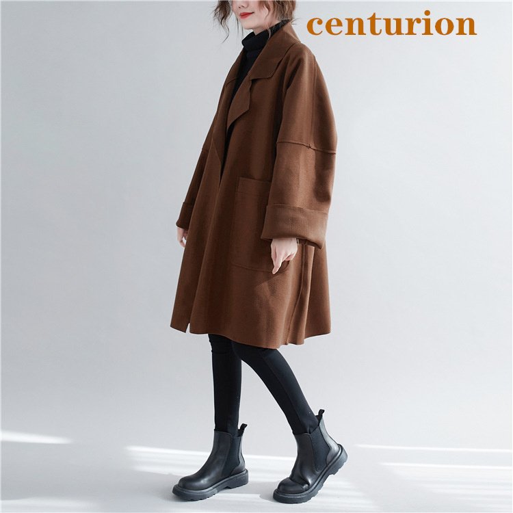 チェスターコート レディース ライトコート コーディガン 前開き オーバーサイズ ブラック ブラウ