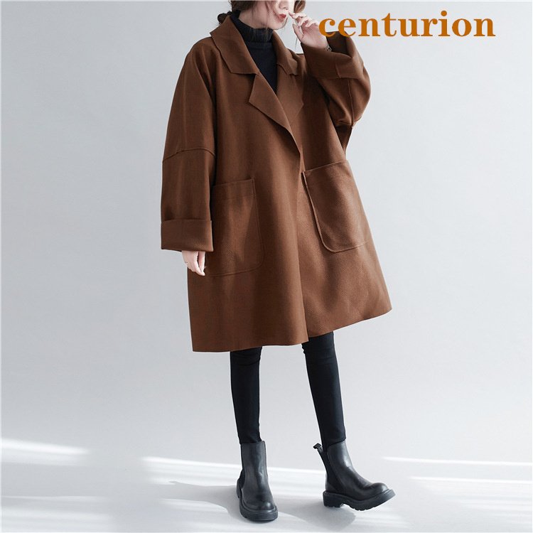 チェスターコート レディース ライトコート コーディガン 前開き オーバーサイズ ブラック ブラウ