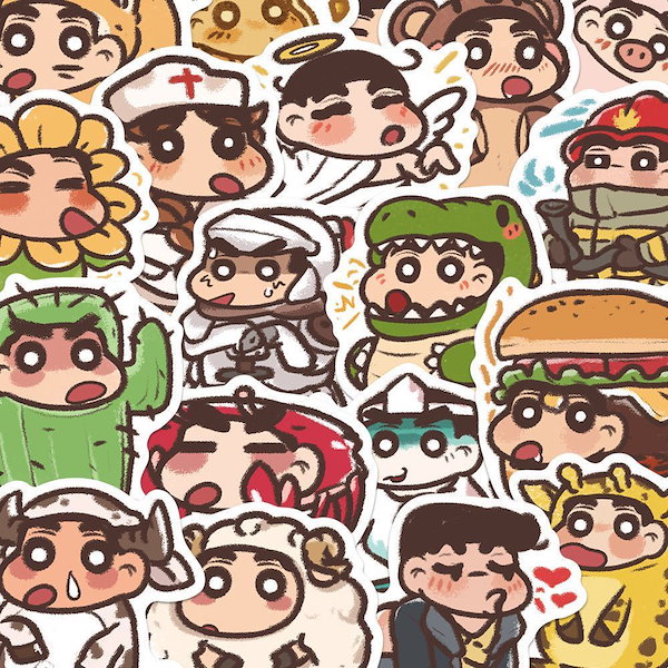 Qoo10] 100枚クレヨンしんちゃん変装ステッカー