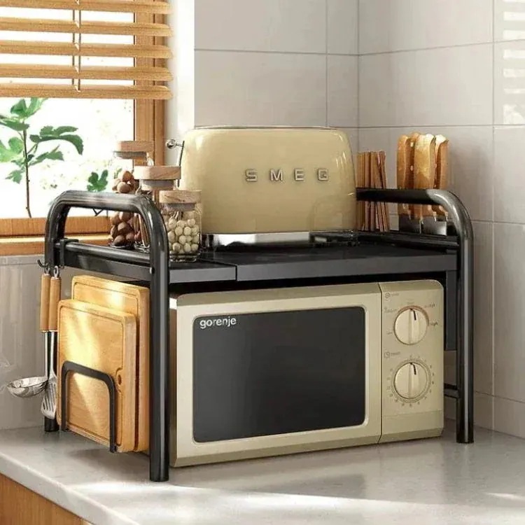 幅4070cm レンジ上 伸縮式 電子レンジラック 2段式 キッチン収納ラ オーブンレンジラック ラック 高さ調整可能 レンジラック レンジ上ラック 新作登場