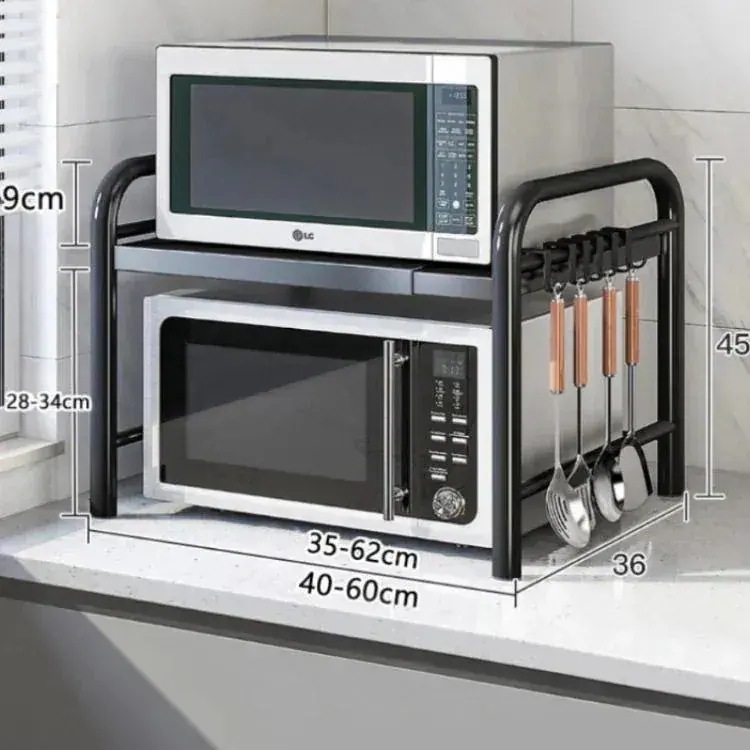 幅4070cm レンジ上 伸縮式 電子レンジラック 2段式 キッチン収納ラ オーブンレンジラック ラック 高さ調整可能 レンジラック レンジ上ラック 新作登場
