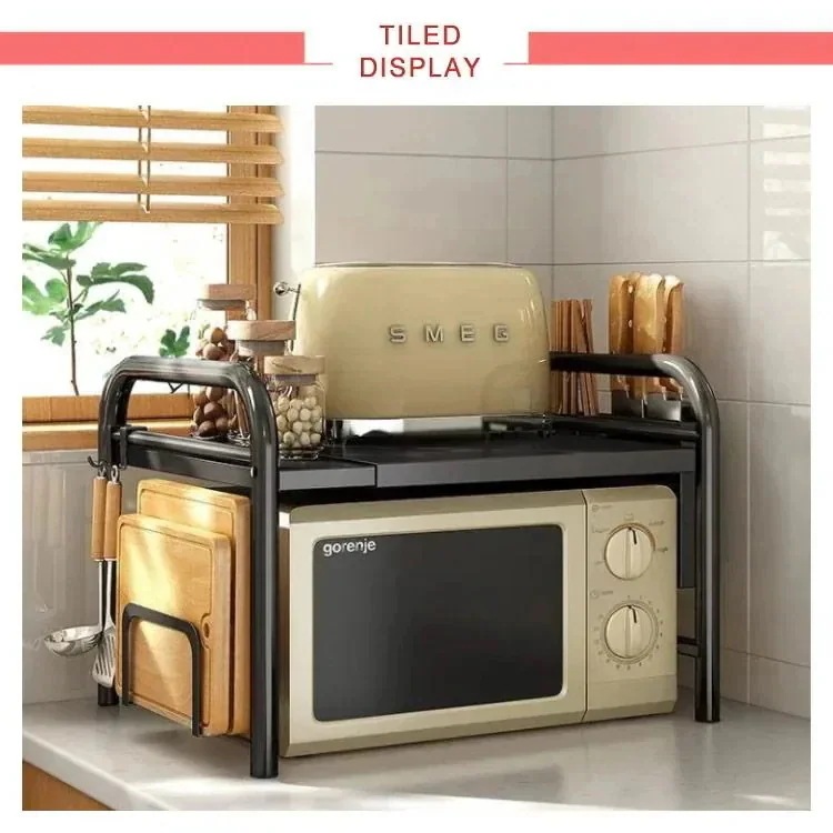 幅4070cm レンジ上 伸縮式 電子レンジラック 2段式 キッチン収納ラ オーブンレンジラック ラック 高さ調整可能 レンジラック レンジ上ラック 新作登場