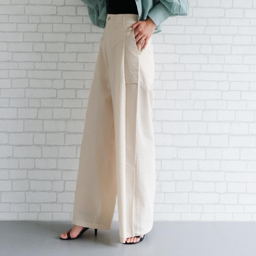 【迅速出荷】販売最低価 ! サッカー生地ワイドパンツ レディース 春 夏 秋 M L 【迅速出荷】販売最低価 ! サッカー生地ワイドパンツ レディース 春 夏 秋 M L