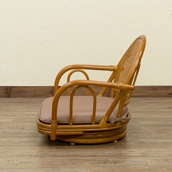 ラタン 回転座椅子 ロータイプ HN（ハニー） 座椅子