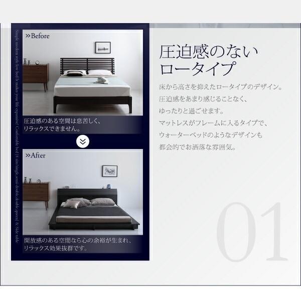 ロータイプ クィーンベッド プレミアムポケットコイルマットレスセット フロア ローベッド コンセント 宮棚 幅広フレーム ベッドセット