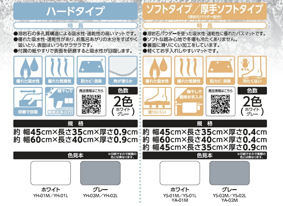 （まとめ買い）溶岩石バスマット ソフトタイプ 60cmx40cmx0.4cm YS-02Lグレー [x3]