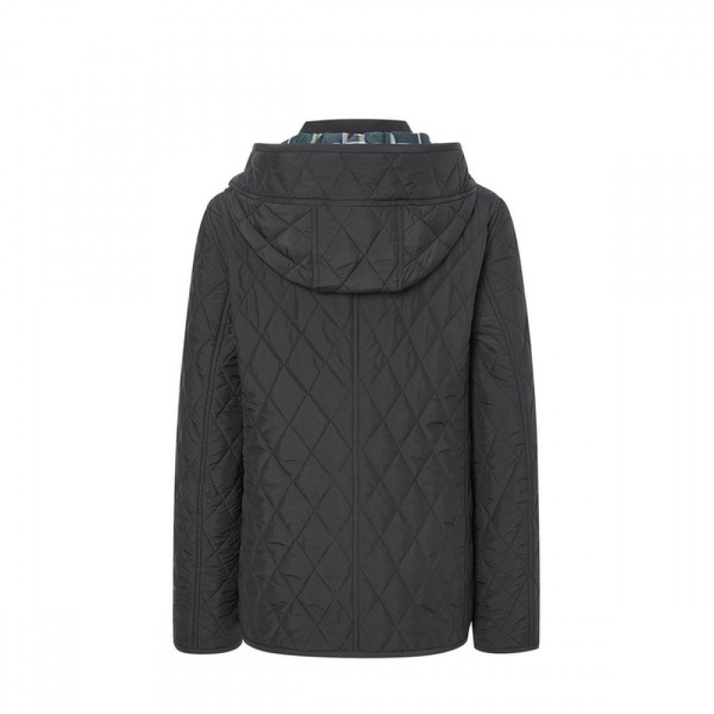 (ヘッジスレディース) 25SS クラシックハーフキルトジャンパーブラック HSJU5AC11BA (ヘッジスレディース) 25SS クラシックハーフキルトジャンパーブラック HSJU5AC11BA