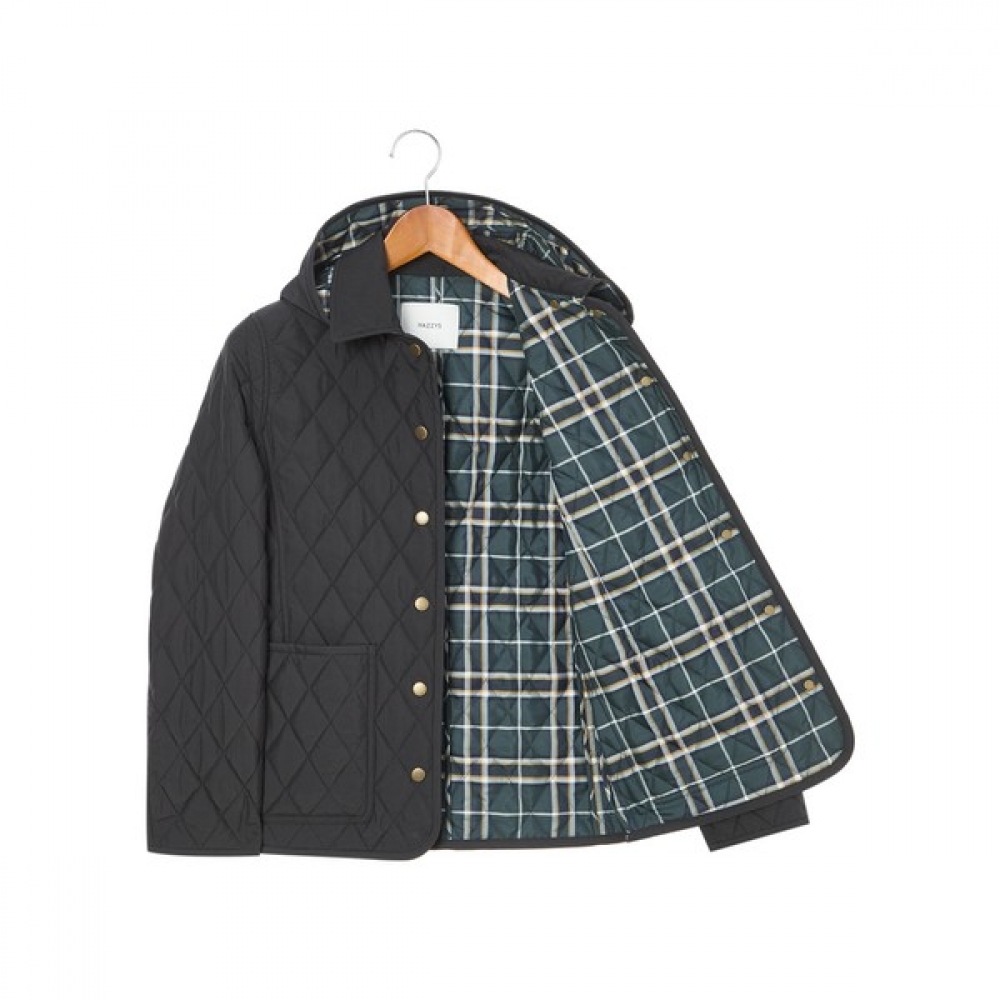 (ヘッジスレディース) 25SS クラシックハーフキルトジャンパーブラック HSJU5AC11BA (ヘッジスレディース) 25SS クラシックハーフキルトジャンパーブラック HSJU5AC11BA