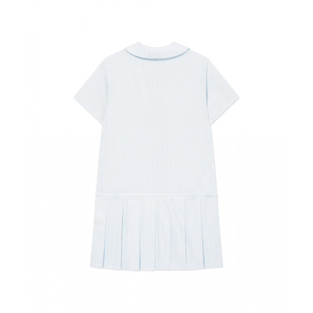 COVERNAT ウーマン プリーツ シャツ ワンピース スカイブルー