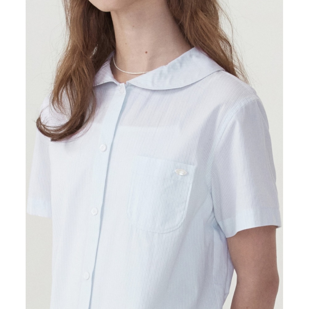 COVERNAT ウーマン プリーツ シャツ ワンピース スカイブルー