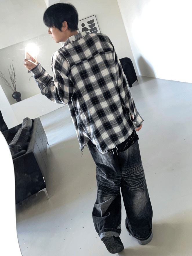 [COSYHARU公式]Cutting Detail Oversized Fit Shirt