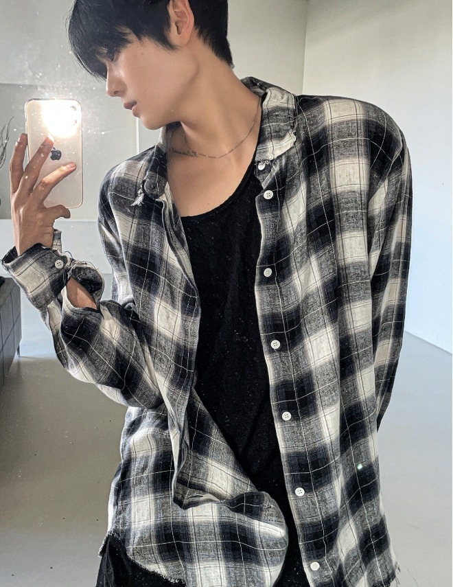 [COSYHARU公式]Cutting Detail Oversized Fit Shirt