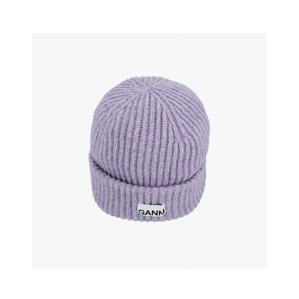 ガンニ A6439 233 ロゴパッチストラクチャードビーニー ガンニ A6439 233 ロゴパッチストラクチャードビーニー