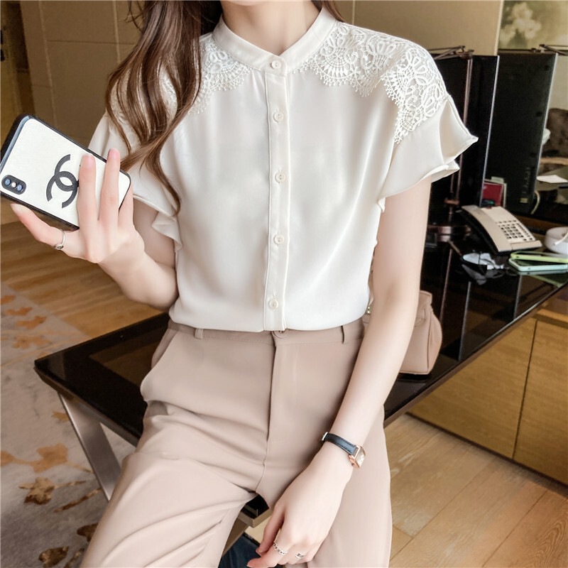 シャツ ブラウス カットソー レディース 半袖 フリル 襟付き 刺繍 レース 上品 かわいい 大人可愛い きれいめ シンプル カジュアル 無地 なつ ママ 学生 お出かけ ホワイト トップス シャツ ブラウス カットソー レディース 半袖 フリル 襟付き 刺繍 レース 上品 かわいい 大人可愛い きれいめ シンプル カジュアル 無地 なつ ママ 学生 お出かけ ホワイト トップス