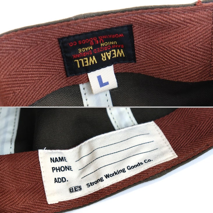 UES ウエス プリントベースボールキャップ made in JAPAN 日本製 プリント 硫化染め ゴム 帽子 経年変化 アメカジ カジュアル メンズ レディース かっこいい 822555