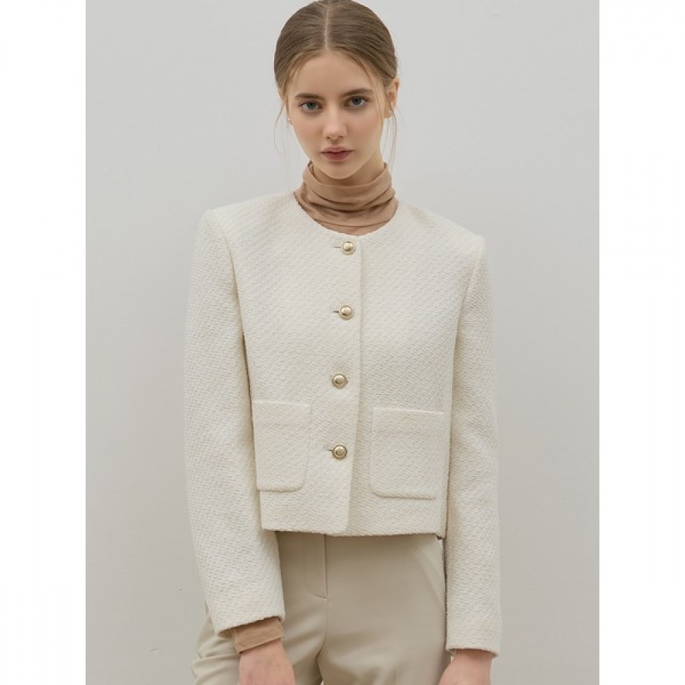 [シーズミス] エレガントな無地ツイードジャケット (価格:468,000ウォン)