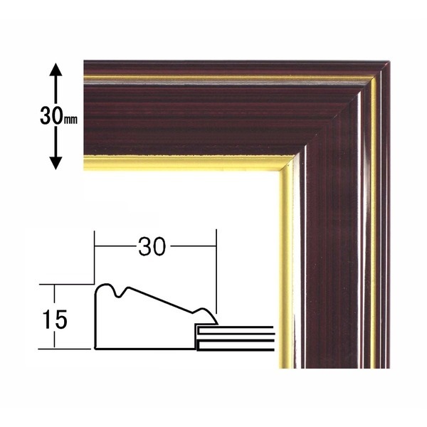 [高級賞状額]木製賞状額 壁掛けひも 0140 賞状額「光輝」 勲記（595x420mm）