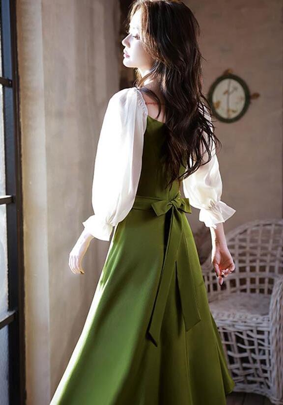 ミモレドレス ひざ下丈ドレス 演奏会 ピアノ 発表会 ブラック 黒 グリーン 緑 ファスナー ラウンドネック 肩出し 袖あり 袖付き フェミニン カクテルドレス 大人 母親 結婚式 体型カバー 誕生日 ミモレドレス ひざ下丈ドレス 演奏会 ピアノ 発表会 ブラック 黒 グリーン 緑 ファスナー ラウンドネック 肩出し 袖あり 袖付き フェミニン カクテルドレス 大人 母親 結婚式 体型カバー 誕生日