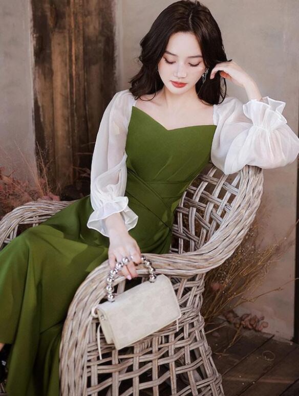 ミモレドレス ひざ下丈ドレス 演奏会 ピアノ 発表会 ブラック 黒 グリーン 緑 ファスナー ラウンドネック 肩出し 袖あり 袖付き フェミニン カクテルドレス 大人 母親 結婚式 体型カバー 誕生日 ミモレドレス ひざ下丈ドレス 演奏会 ピアノ 発表会 ブラック 黒 グリーン 緑 ファスナー ラウンドネック 肩出し 袖あり 袖付き フェミニン カクテルドレス 大人 母親 結婚式 体型カバー 誕生日