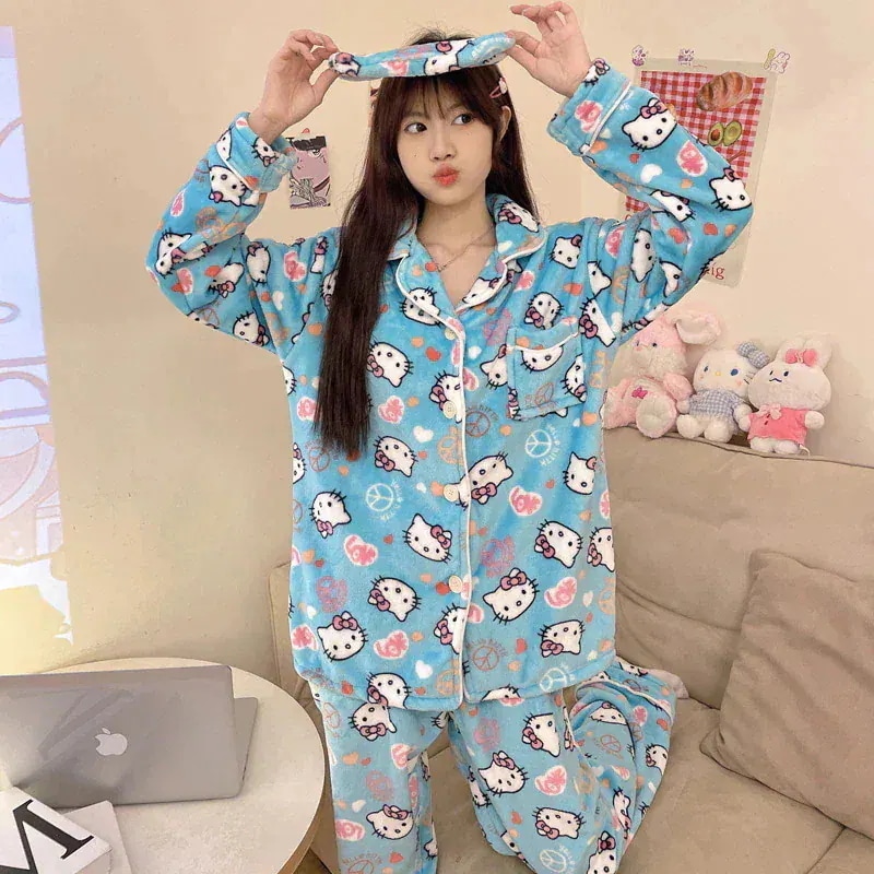 新品登場パジャマ着の新作の漫画女性用フランネル甘くてかわいいホーム服 新品登場パジャマ着の新作の漫画女性用フランネル甘くてかわいいホーム服