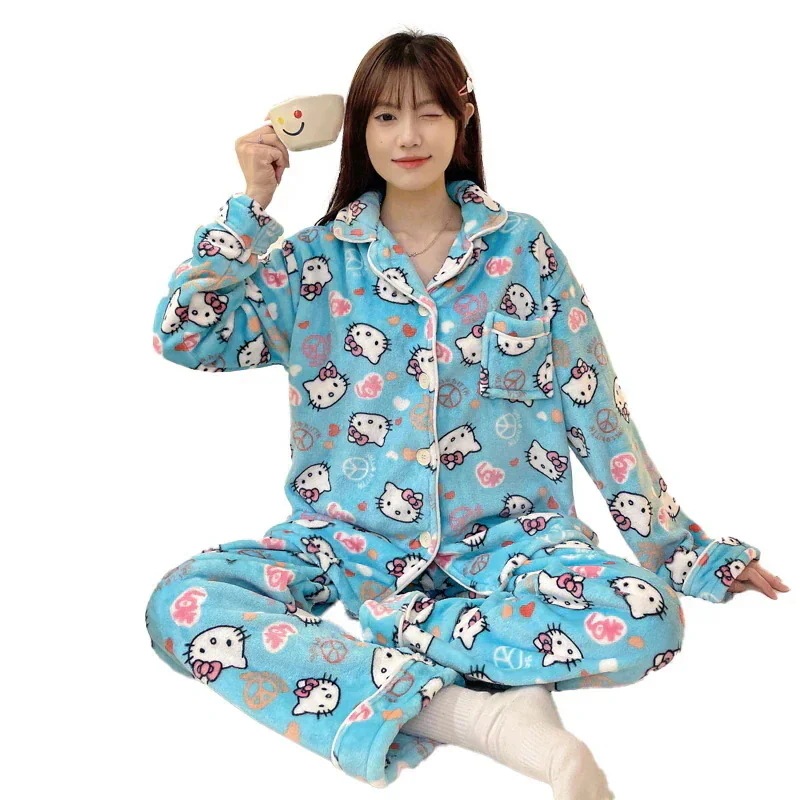 新品登場パジャマ着の新作の漫画女性用フランネル甘くてかわいいホーム服 新品登場パジャマ着の新作の漫画女性用フランネル甘くてかわいいホーム服