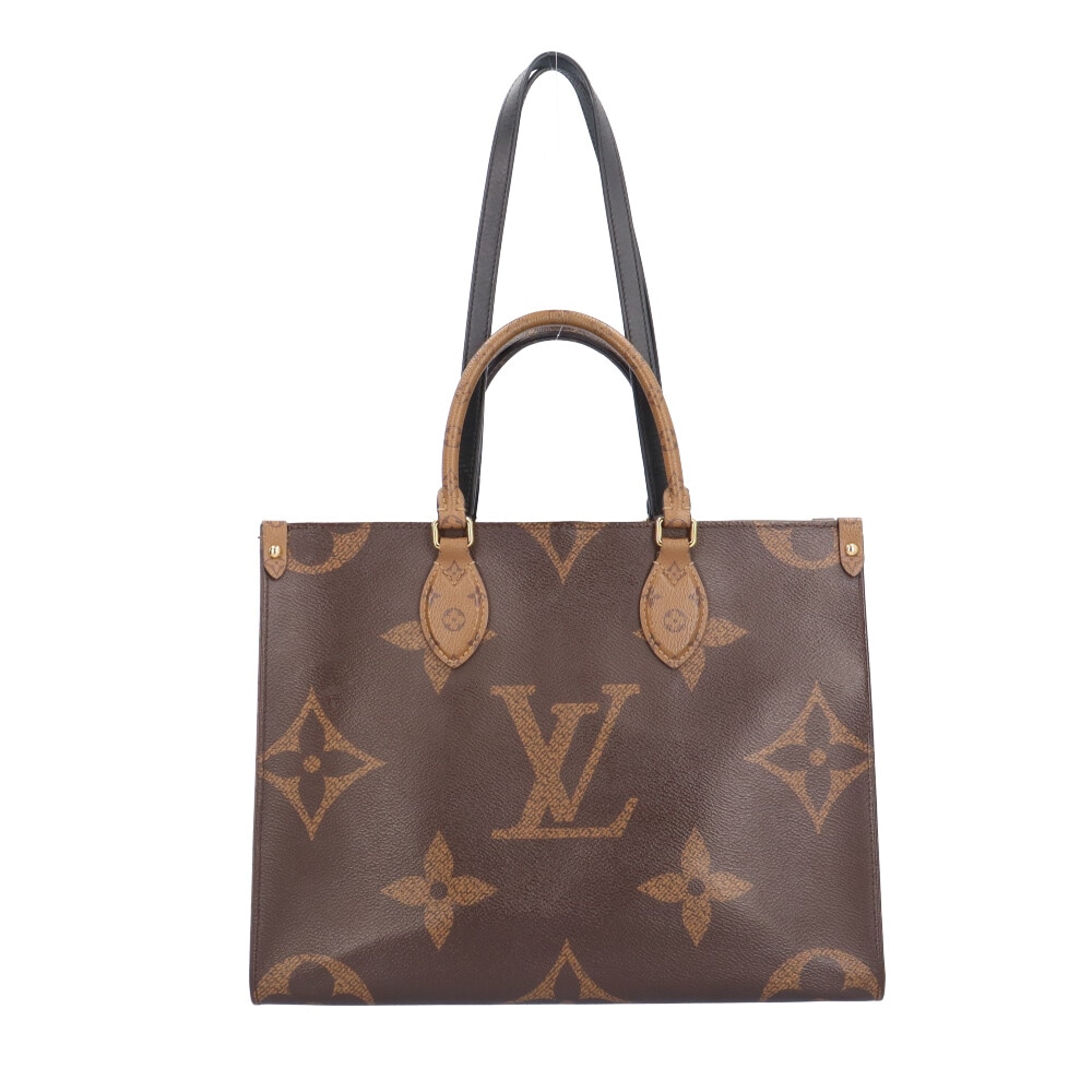 ルイヴィトン オンザゴーMM モノグラムジャイアント ショルダーバッグ モノグラムリバース M45321 ブラウン LOUIS VUITTON 中古