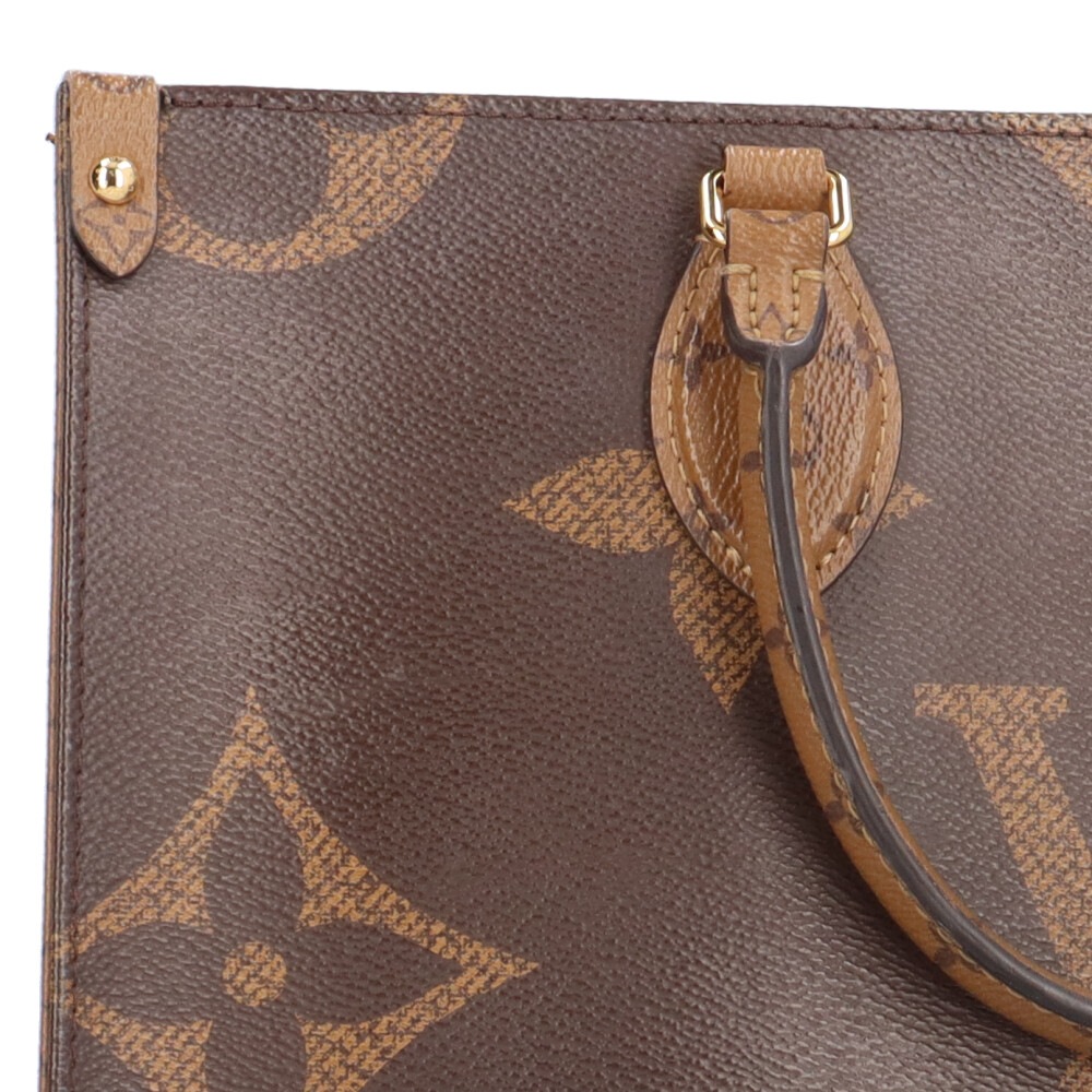 ルイヴィトン オンザゴーMM モノグラムジャイアント ショルダーバッグ モノグラムリバース M45321 ブラウン LOUIS VUITTON 中古