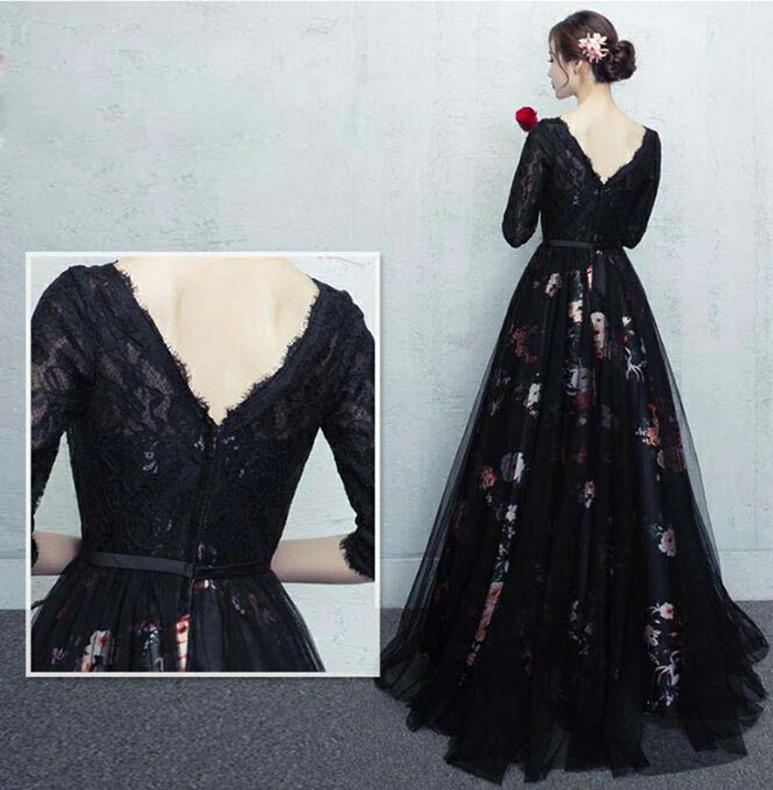 パーティードレス longdress ロングドレス パーティドレス 花柄 刺繍　レース ウェディングドレス ウエディング ドレス 二次会 花嫁 ブライズメイド お呼ばれ ワンピース 袖 ミモレ丈 エン