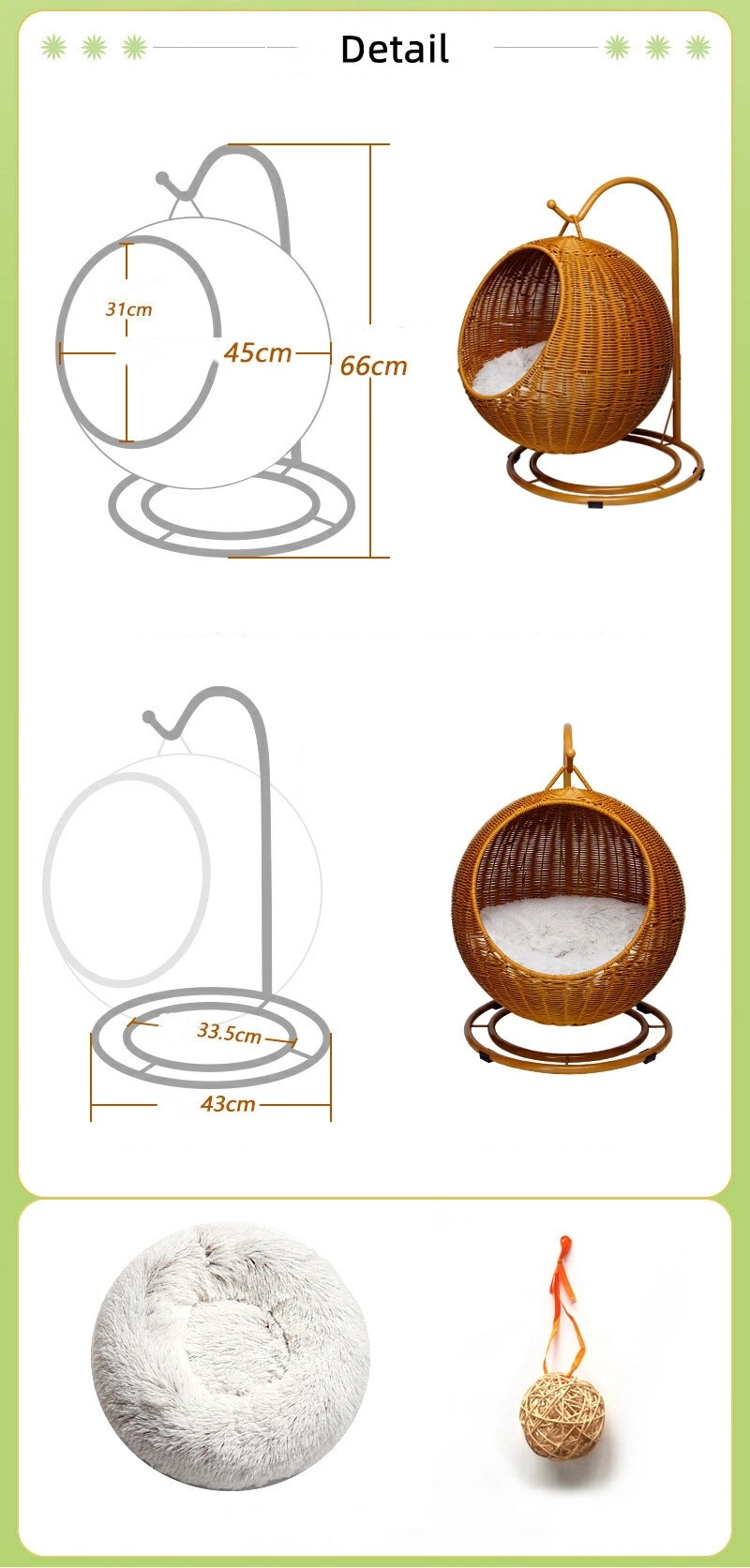 【即納】猫 ベッド ラタン ペットベッド ドーム型 丸 猫 ペットマット ハンギングチェア コンパクト 洗える クッション付 キャットハウス ハンギングベッド ニャンモック ハンギング ゆりかご ブラ 【即納】猫 ベッド ラタン ペットベッド ドーム型 丸 猫 ペットマット ハンギングチェア コンパクト 洗える クッション付 キャットハウス ハンギングベッド ニャンモック ハンギング ゆりかご ブラ