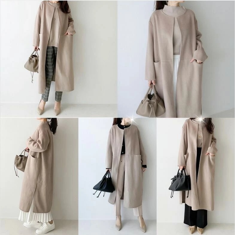 【即納】アウター コート ノーカラーコート レディース 冬 ロングコート ノーカラーショートコート ウールコート シンプル ゆったり 暖かい 大人 オフィス 無地 ブラック 茶色 秋冬【 ウールブレン 【即納】アウター コート ノーカラーコート レディース 冬 ロングコート ノーカラーショートコート ウールコート シンプル ゆったり 暖かい 大人 オフィス 無地 ブラック 茶色 秋冬【 ウールブレン