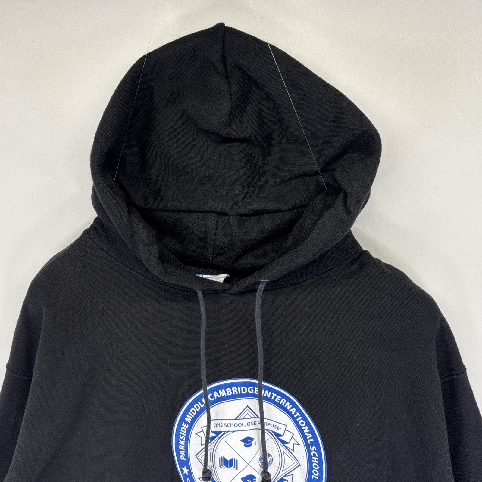 古着 パーカー リバースウィーブ スウェット プリントデザイン バックプリント XXL ブラック メンズ 古着 パーカー リバースウィーブ スウェット プリントデザイン バックプリント XXL ブラック メンズ