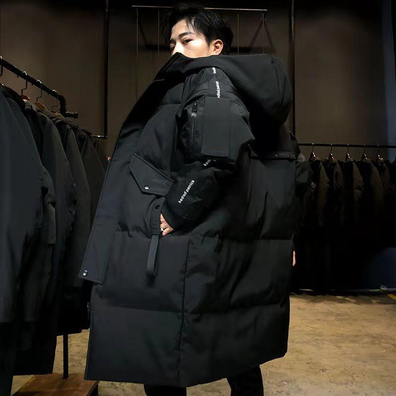 ダウンジャケットメンズダウンコートロングフード付き防寒コートアウIター厚バイカラー多ポケット防寒暖か防風おしゃれ冬韓国風 ダウンジャケットメンズダウンコートロングフード付き防寒コートアウIター厚バイカラー多ポケット防寒暖か防風おしゃれ冬韓国風