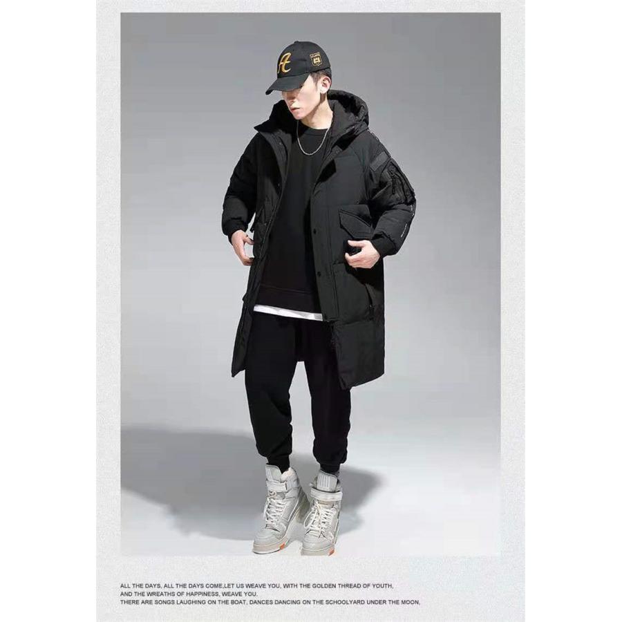 ダウンジャケットメンズダウンコートロングフード付き防寒コートアウIター厚バイカラー多ポケット防寒暖か防風おしゃれ冬韓国風 ダウンジャケットメンズダウンコートロングフード付き防寒コートアウIター厚バイカラー多ポケット防寒暖か防風おしゃれ冬韓国風