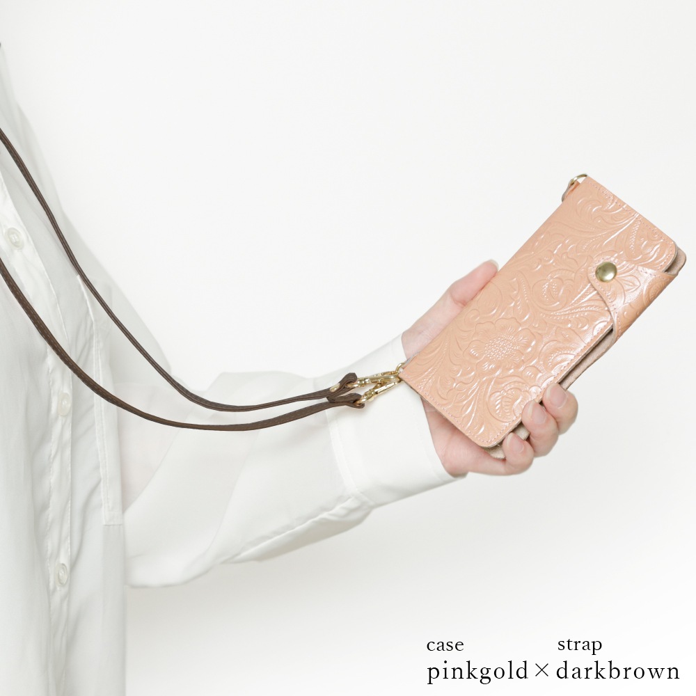 楽天モバイル スマホケース 手帳型 全機種対応 ショルダーストラップ ベルト 本革 レザー エンボス カード入れ ポケット付き スマホカバー 全面保護 軽量 薄型 おしゃれ 大人可愛い 人気 ギフト