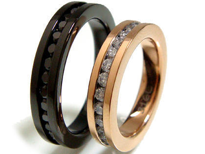 ZARGONペアザルゴンフルエタニティーCZステンレスリング(ブラックピンクゴールド)/ステンレスア ZARGONペアザルゴンフルエタニティーCZステンレスリング(ブラックピンクゴールド)/ステンレスア