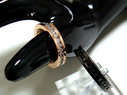 ZARGONペアザルゴンフルエタニティーCZステンレスリング(ブラックピンクゴールド)/ステンレスア ZARGONペアザルゴンフルエタニティーCZステンレスリング(ブラックピンクゴールド)/ステンレスア