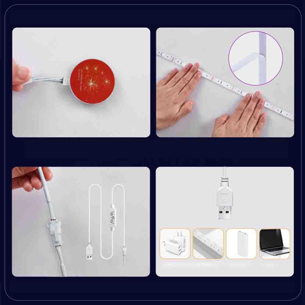 LED花火テープライト APP操作 USB花火ライト 音楽と同期色変化花火ライト 店舗/カラオケ/庭/ホーム装飾用 音楽ledテープライト イルミネーション流れる花火 LEDテープ型 RGB 光が走る