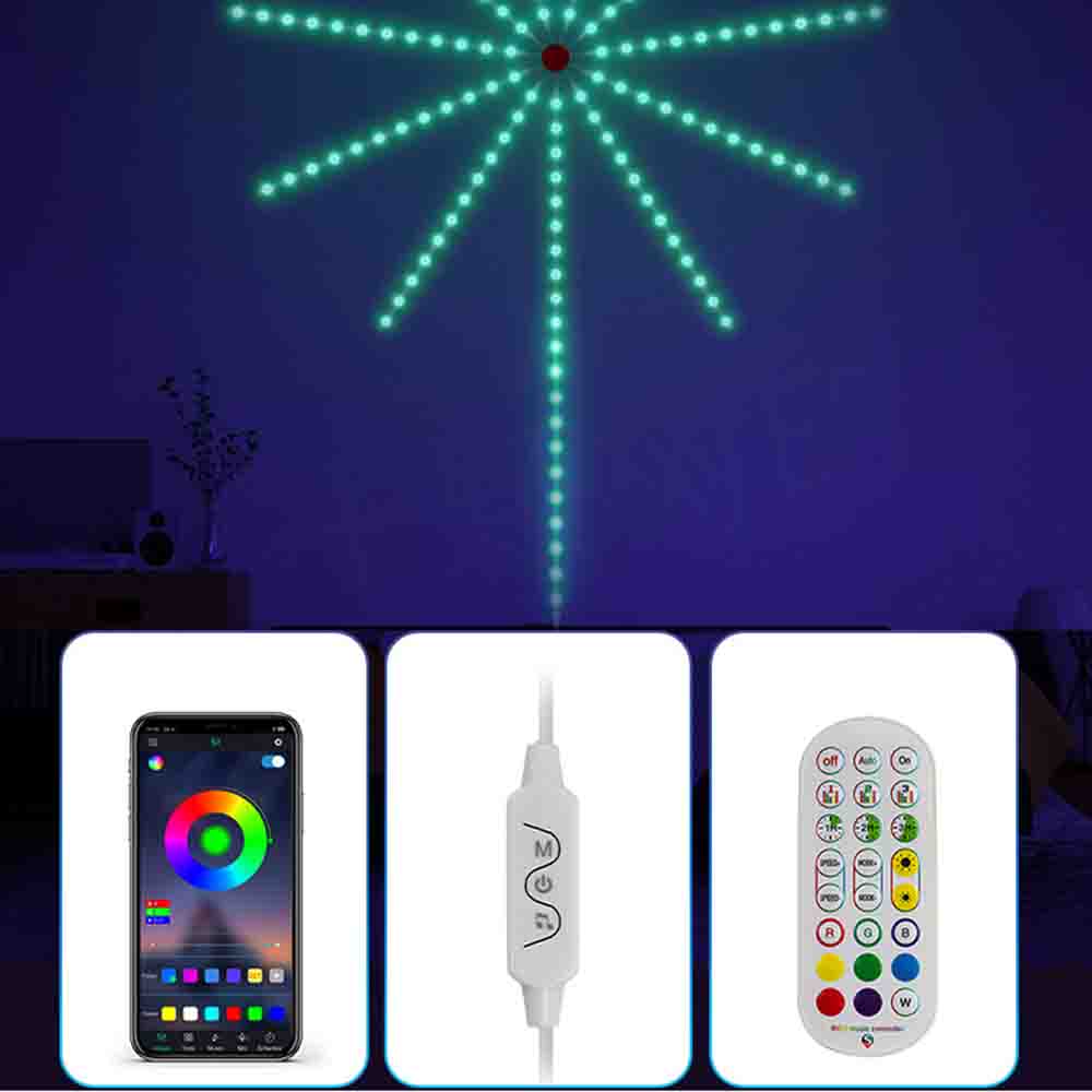 LED花火テープライト APP操作 USB花火ライト 音楽と同期色変化花火ライト 店舗/カラオケ/庭/ホーム装飾用 音楽ledテープライト イルミネーション流れる花火 LEDテープ型 RGB 光が走る