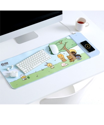 KAKAO FRIENDS 公式正規品 デュアル ワイヤレス充電 ロング マウスパッド スマホ イヤホン 充電可能 KAKAO FRIENDS 公式正規品 デュアル ワイヤレス充電 ロング マウスパッド スマホ イヤホン 充電可能