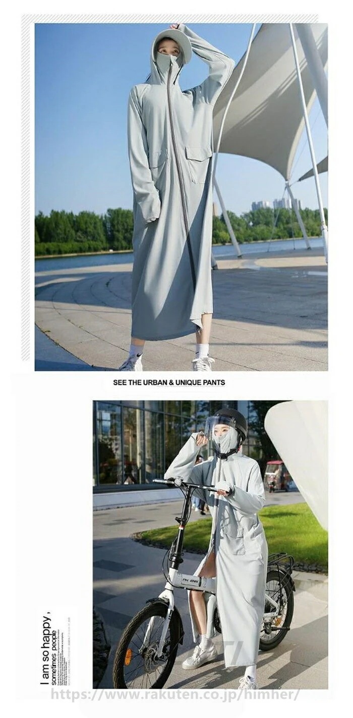 日焼け止めコート 女士晒服 UPF50+ uvカットパーカ帽子付き サンシェード 長型 無地 指孔付き uvカット 肌触り 清涼 軽い 通気 汗吸 湿速乾 釣り 水着 海水浴 自転車